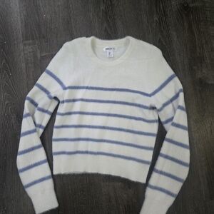 White and Blue Striped Sweater